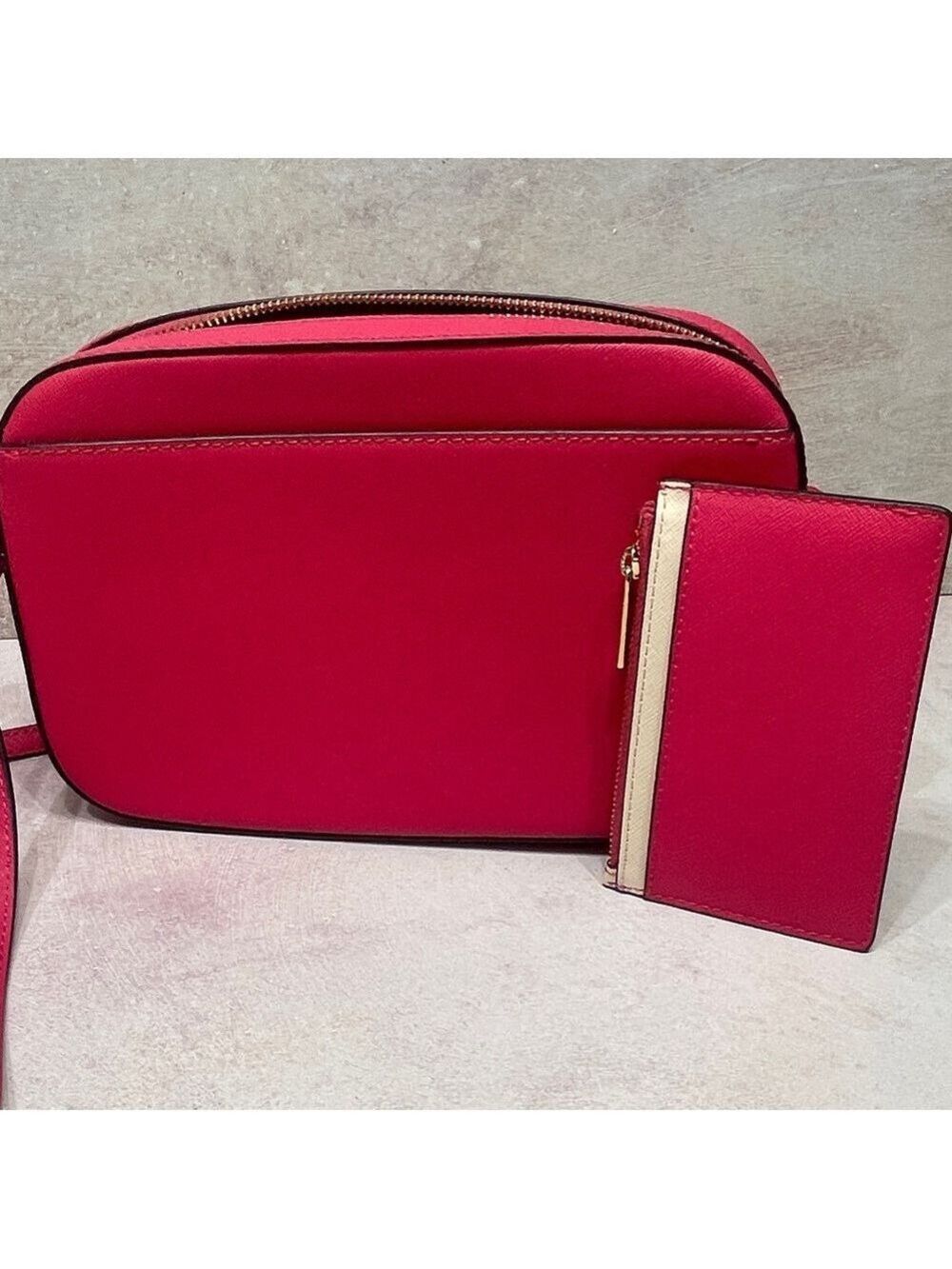 Michael Kors Large EW Chain Crossbody & Matching Wallet Electric Pink - Picture 3 of 9